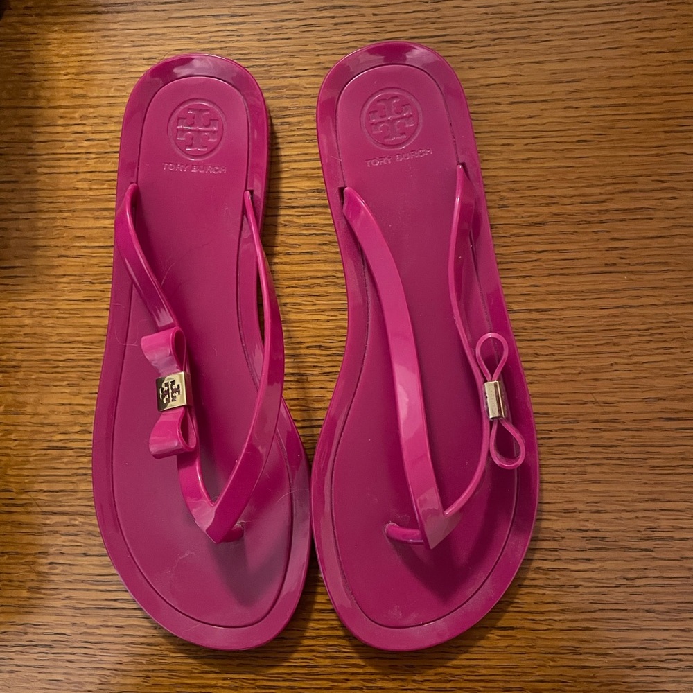 Tory Burch Fuchsia Flip Flops